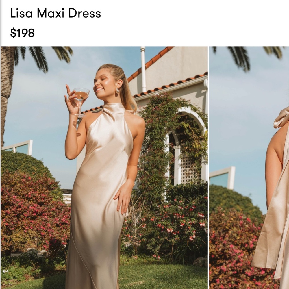Sz S Lisa Maxi Dress Champagne
